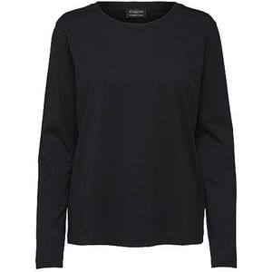SELECTED FEMME Noos Slfstandard Ls T-shirt voor dames, zwart.