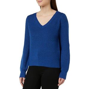 Vero Moda Vmparker Ls trui met V-hals Ga Boo sweater voor dames, Veel blauw/details: mix