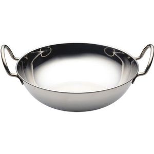 KitchenCraft World of Flavours Balti serveerschaal, roestvrij staal, 26 cm