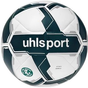 uhlsport Attack Addglue for The Planet Voetbal voor volwassenen, uniseks, wit/donkergroen/zilver, maat 5