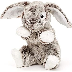 Uni-Toys - Konijn met vallende oren, groot - donkerbruin gemêleerd - super zacht - 22 cm (hoogte) - pluche konijn - knuffeldier