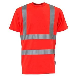 J.A.K. 111145209 Serie 1114 T-shirt 55% katoen/45% polyester, EN 20471, klasse 2, rood, maat 6XL, Rood