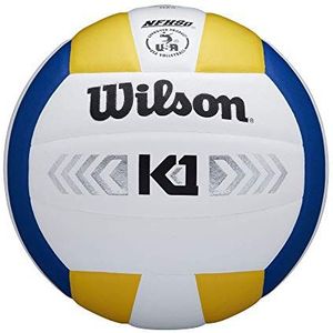 Wilson, Volleybal, K1 goud, blauw/wit/geel, leer, binnen, officiële grootte, WTH1895B2XB
