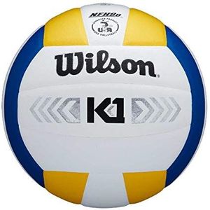 Wilson, Volleybal, K1 goud, blauw/wit/geel, leer, binnen, officiële grootte, WTH1895B2XB