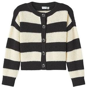 NAME IT Nkfveronja LS Boxy Knit Card N Cardigan en tricot pour filles, Noir, 116