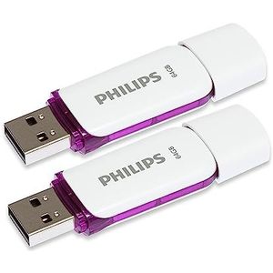Philips USB-geheugenstick, Snow Edition, 64 GB, USB 2.0, 2 stuks
