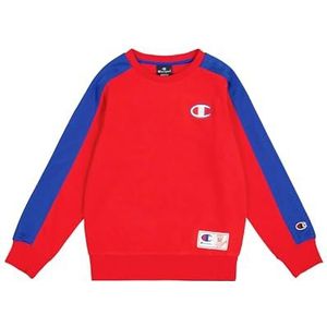 Champion Legacy Retro Sport B (306850) - Ultralight Soft Compact Fleece Crewneck Sweatshirt voor kinderen en jongeren, Veelkleurig (Crd/Bai), 11-12 jaar