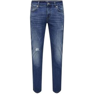 Only & Sons Onsloom Slim Bj Dnm Box Slim Fit Jeans voor heren, Medium Blue Denim