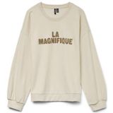 Vmclora L/S Sweat à col rond JRS Lcs, Bouleau, L