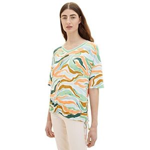 TOM TAILOR dames t-shirt, 31122 Kleurig gegolfd ontwerp