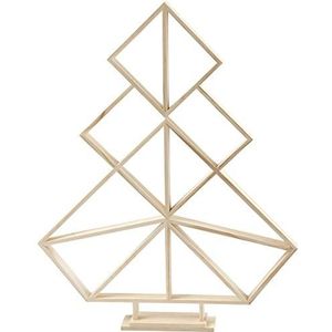 Geometrische houten kerstboom hoogte 60 cm breedte 47 cm armleuning 1 stuk