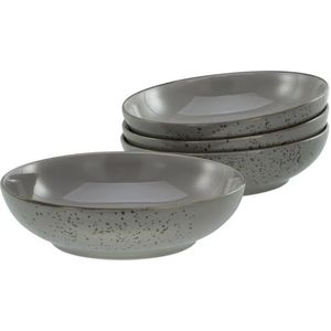 CreaTable, 21680 Serie Nature Collection Stone 4-delige serviesset van aardewerk, voor 4 personen, vaatwasser- en magnetronbestendig, kwaliteitsproduct