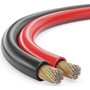 MANAX SC22075 2 x 0,75 mm² dubbele geluidsinverter kabel (luidspreker/audiokabel), 10 m, rood/zwart