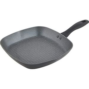 Russell Hobbs RH02813EU7 grillpan met antiaanbaklaag voor inductiekookplaat, geschikt voor steak, koken met weinig of geen olie voor gezonde maaltijden, metallic marmer, gesmeed aluminium, 28 cm