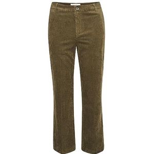 Part Two Women's Corduroy Pants Cropped Length Flared Legs Regular Fit Trousers Femme, Capers, 38