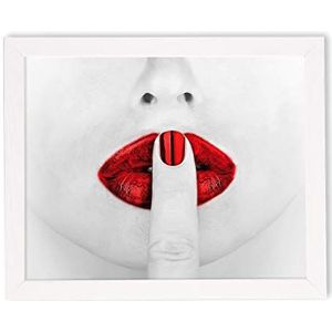 Afbeelding in lijst - moderne poster - muurkunst - verschillende thema's - 40 x 50 cm (lippen)