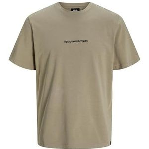 JACK & JONES Rddgus T-shirt S/S à col rond pour homme, Greige/imprimé : dos imprimé, S