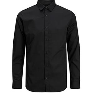 JACK&JONES PLUS Jjjoe Ls Plain Ps T-shirt voor heren, zwart, 5XL oversized, zwart.