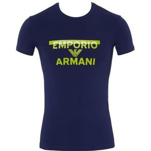 Emporio Armani Shirt pour Homme avec col Rond Megalogo, Ink, L
