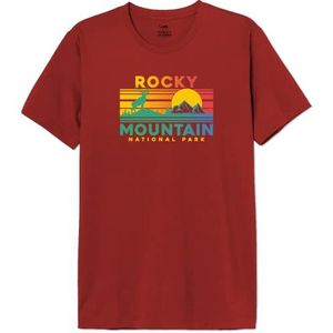 National Park T- Shirt Homme, Rouge, S