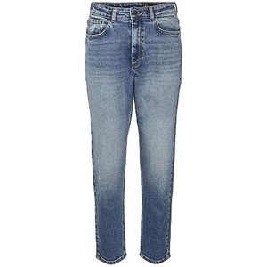 Noisy may NMMONI Jeans voor dames, rechte pasvorm, hoge taille, donkerblauw denim