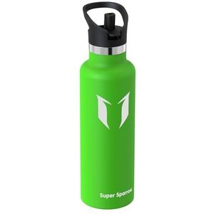 Super Sparrow Thermosfles, 18/10, ultralicht, thermosfles, 350 ml, waterdichte sportfles met rietjesdeksel, BPA-vrij, voor reizen, school, kantoor, thuis