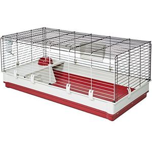 Midwest Homes for Pets Deluxe kooi voor konijnen en cavia's, wit/rood, maat XL