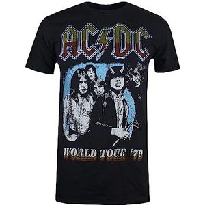 AC/DC World Tour 79 T-shirt voor heren (1 stuk), Zwart