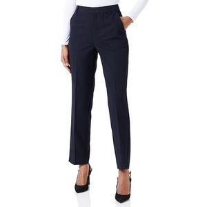 KAFFE Women's Trousers Regular Fit Zipper Fastening Cropped Length Straight Legs Pants Femme, Midnight Marine, 38