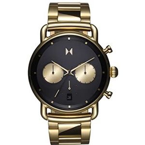 MVMT 28000266-D Quartz chronograaf herenhorloge met goudkleurige roestvrijstalen armband, Schwarz., Armband