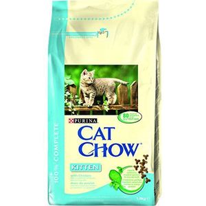 Purina Cat Chow Kattenvoer Junior, baby, kittens met kip, 6 x 1,5 kg