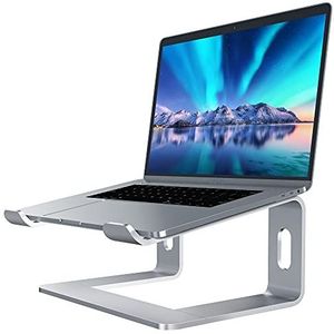 SOUNDANCE Laptopstandaard compatibel met Mac MacBook Pro Air, ergonomische standaard, compacte montagebeugel voor 10-15,6 inch laptop, LS1 zilver