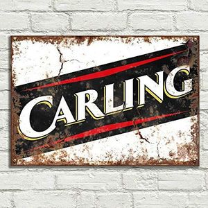 LBS4ALL Carling Signs Metalen bord van aluminium in vintage-stijl, Tiki Bar Home Cafe Beer Retro Club