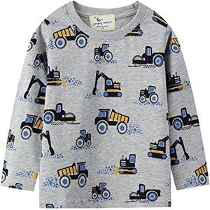 Little Hand Overhemd met lange mouwen voor jongens, grijs-graafmachine, 4-5 jaar, Grijs-graafmachine