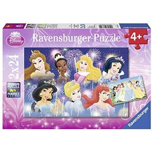 Ravensburger - Kinderpuzzel - 2 puzzels 24 stukjes - De prinsessen verzameld - Disney prinsessen - Meisjes of jongens vanaf 4 jaar - Hoogwaardige puzzel gemaakt in Europa - 08872