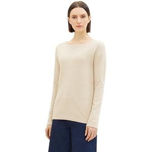 TOM TAILOR 1040222 damessweater, 17573 - Zacht beige gemengd