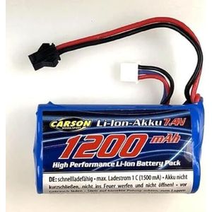 Carson 500608255 7,4 V/1200 mAh LiION Land Rover JST – reservebatterij; RC batterij, accessoires voor radiografisch bestuurbare voertuigen, reservebatterij voor modelmodellen