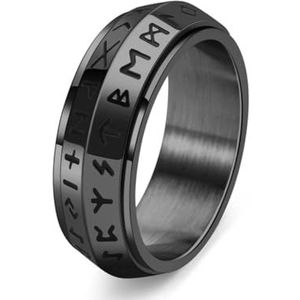 VELESAY Anti-stress ring heren roestvrij staal spinner vintage gothic Viking Rune Nordic Viking Ring Rock Biker Punk Ring Dames 8 mm