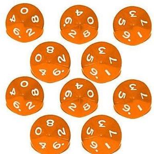 Set van 10 polyhedrale schijven voor DND, MTG, RPG, Dungeons en Dragons Dice Game, Tafelspellen, Acrylic Dice, Oranje