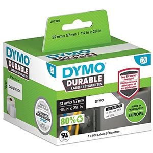 DYMO originele duurzame LabelWriter labels | 57 mm x 32 mm | Witte Poly | 800 zelfklevende labels | High performance | Voor LabelWriter labelmakers