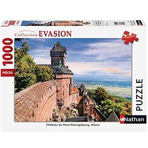 Nathan - Puzzel voor volwassenen - puzzel N 1000p - kasteel Ober-Koenigsburg, Alsace - volwassenen en kinderen vanaf 14 jaar - hoogwaardige puzzel - steden en bezienswaardigheden - 87249