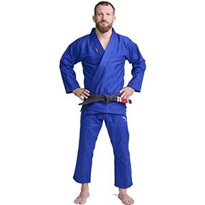 Ippon Gear BJJ GI Brazilian Jiu Jitsu beginners-overall met witte riem [Pearl-Weave I 350 g/m² materiaal stofdichtheid I scheurbestendig materiaal met verzegelde naden, Blauw
