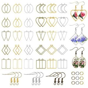 Prasacco 180 stuks open frames voor holle lijst van hars - Set voor het maken van sieraden, halskettingen, hangers, oorbellen, 1, roestvrij staal, Roestvrij staal