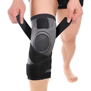 Kniebrace voor dames en heren, sportieve kniebeschermers, compressie en verbeterde stabilisatie, kniebrace voor sportwandelen, joggen, volleybal, verlichting van het herstel van