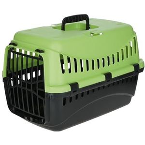 KERBL Transportbox voor honden, 45 x 30 x 30 cm, groen/donkergrijs