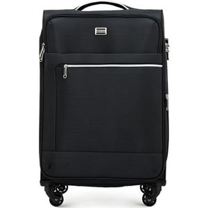 WITTCHEN MIRA Line Bagagekoffer van polyester, telescopische handgreep, vier zwenkwielen, TSA-cijferslot, zwart., Middelgrote koffer