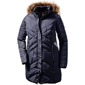 STOY Gewatteerde parka voor dames in dons-look met afneembare capuchon, Navy Blauw