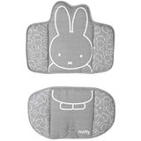 roba Miffy® Kinderstoelkussen, 2-delig, waterdicht en ftalaatvrij, comfortabele zitverkleiner, vanaf 6 maanden, konijnenprint, wit/grijs