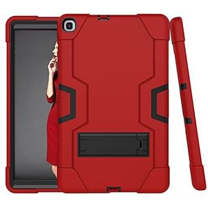 Étui de protection en silicone pour Samsung Tab A 8,4 (2020) T307 avec support de support, râteau de choc lourd durable et résistant 3 couches Rouge + noir
