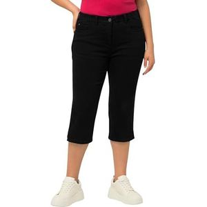 Ulla Popken Caprijeans Basic Mous Dames, SCHWARZ